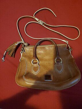 DOONEY BOURKE TAN LEATHER SMALL SATCHEL BAG HANDBAG PURSE